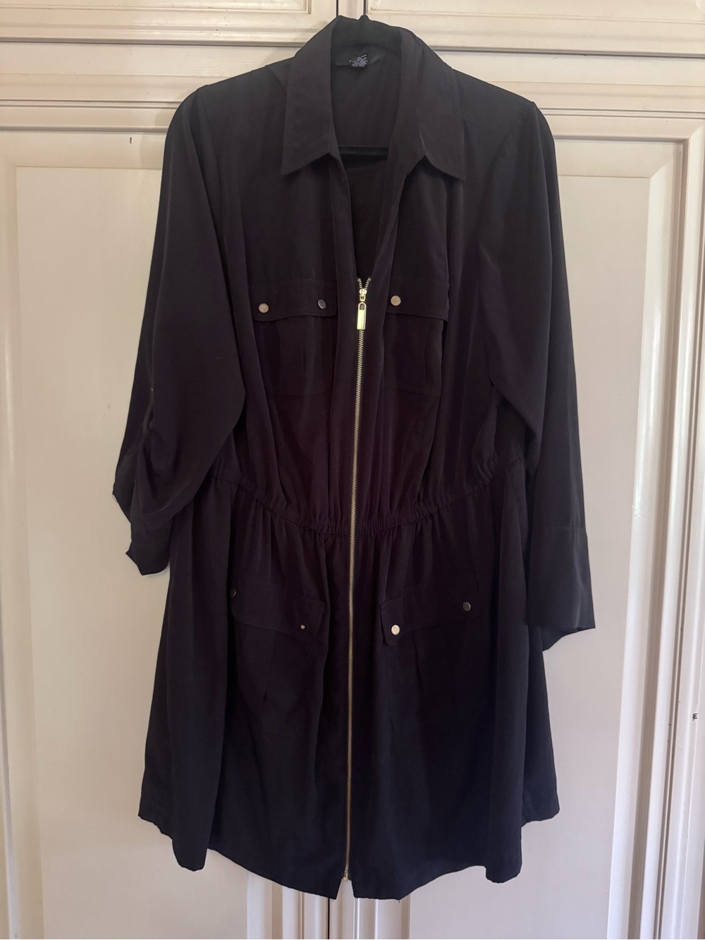 Alfani Black Zip-Front Dress